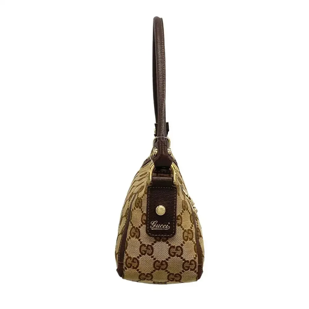 Gucci GG Pattern, Abbey Handbag 130939 Beige Dark Brown Jacquard Leather